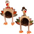 thumbnail image 1 of wonima44 Ogrmar 2 Pcs Plush Turkey Hat, Funny Turkey Headwear for Thanksgiving Night Event, Dress-up Party, Thanksgiving Decor, 1 of 1