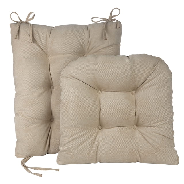 Klear Vu Antidérapant Poignée Twillo Rembourré Chaise Berçante Ensemble de Coussin, Siège 17" x 17" et Dossier de Siège 21" x 17", 2 Pièces, Pierre 2 Comte