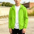 thumbnail image 3 of OGLCCG Kids Rain Jackets With Hood Lightweight Full Zipper Waterproof Raincoat For Boys Girls Casual Fall Winter Windbreaker Jacket 12-20 Years, 3 of 7