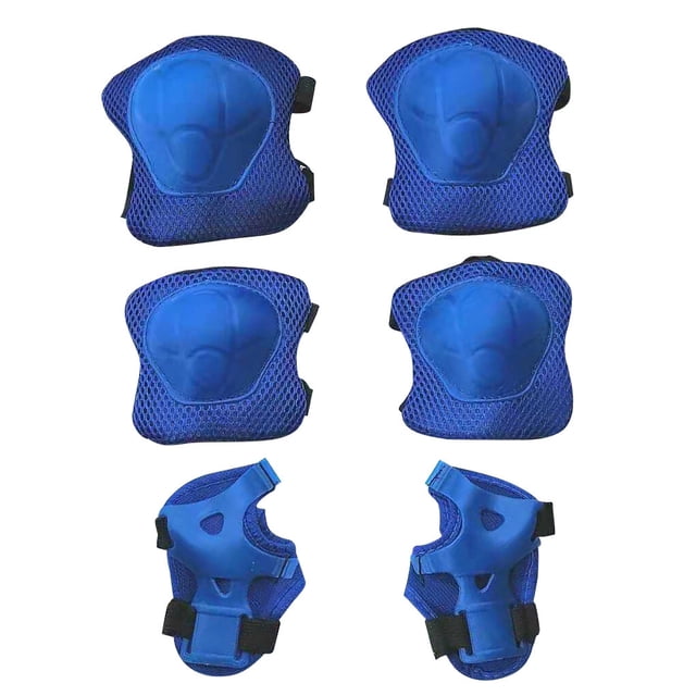Advancent 6 unids/set de equipo de protección, rodilleras de patinaje para niños, coderas, Protector de mano para muñeca, protectores de Ropa Deportiva, Zapatos Azul