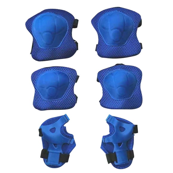Xingzhi 6 Pieces Children Skating Bike Protective Gear Sets Kids Safety Knee Ice Skate Roller Protector Outdoor Sports Blue