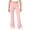 Pink, variant on FRSASU Flare Leggings for Girl Low Rise Fold Over Flared Yoga Pants Bootcut Leggings Kids Comfy Workout Pants White