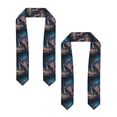 thumbnail image 2 of Logiee Night Sky Wolf Print Unisex Adult Graduation Stole Shawl 72" Long for Academic Commencements Shawl-Flattened, 2 of 7