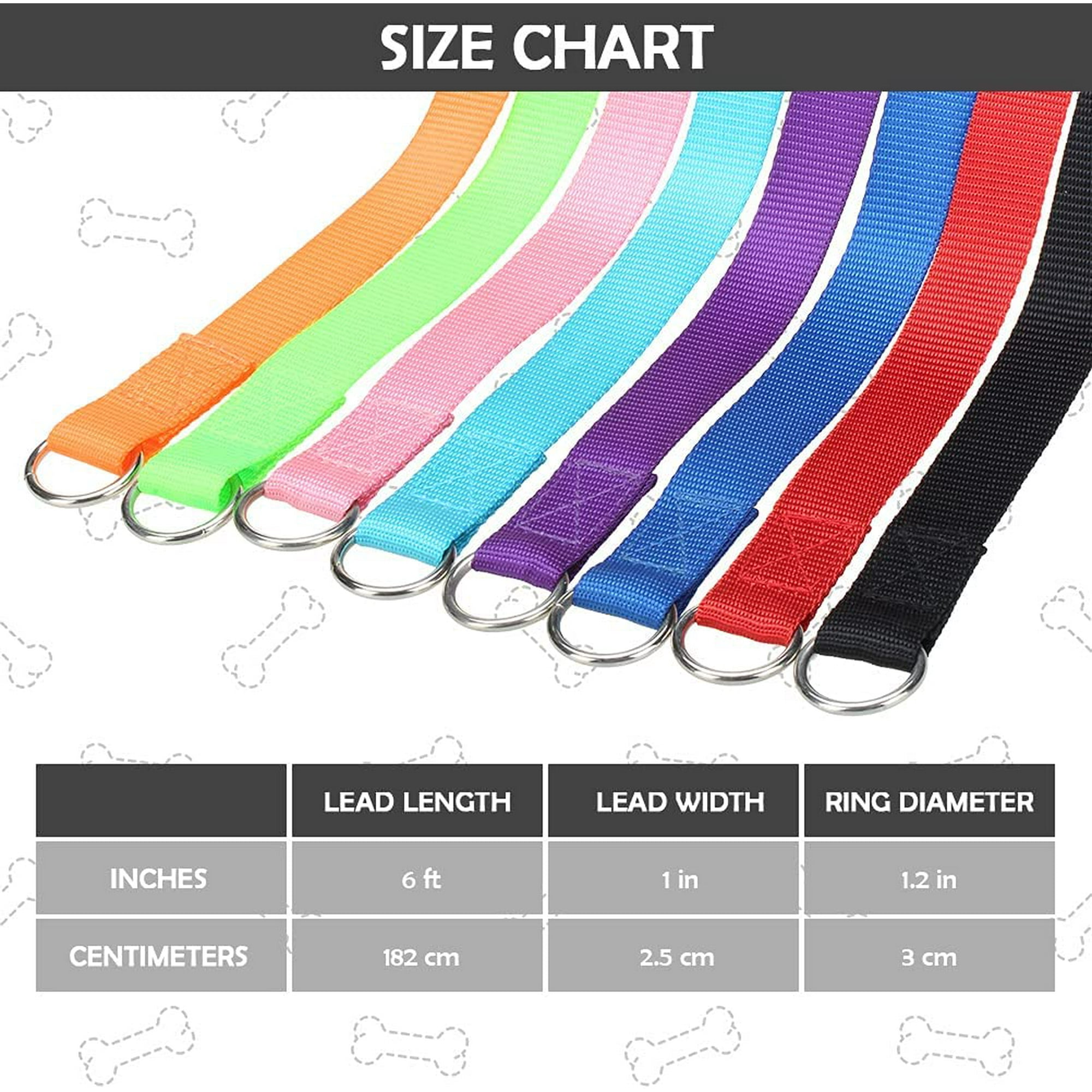 HOMIMP Dog Slip Leads 6 FT 8 PCS Bulk Color Kennel Control Leashes for Small Large Dogs Puppy Animal Rescue Grooming 6 Foot Slip Lead Leash for Walmart