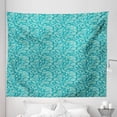 thumbnail image 1 of Ethnic Tapestry, Leaves Vintage Pastel Paisley Old Fashioned Historical Motifs in Blue Shades, Fabric Wall Hanging Decor for Bedroom Living Room Dorm, 5 Sizes, Turquoise Teal, by Ambesonne, 1 of 1