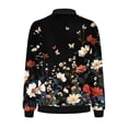thumbnail image 3 of Hvyesh Women Zip Up Bomber Jackets Cute Floral Print Coat Spring Fall Long Sleeve Padded Coats Windbreaker Outerwear with Pockets Multicolor, 3 of 4