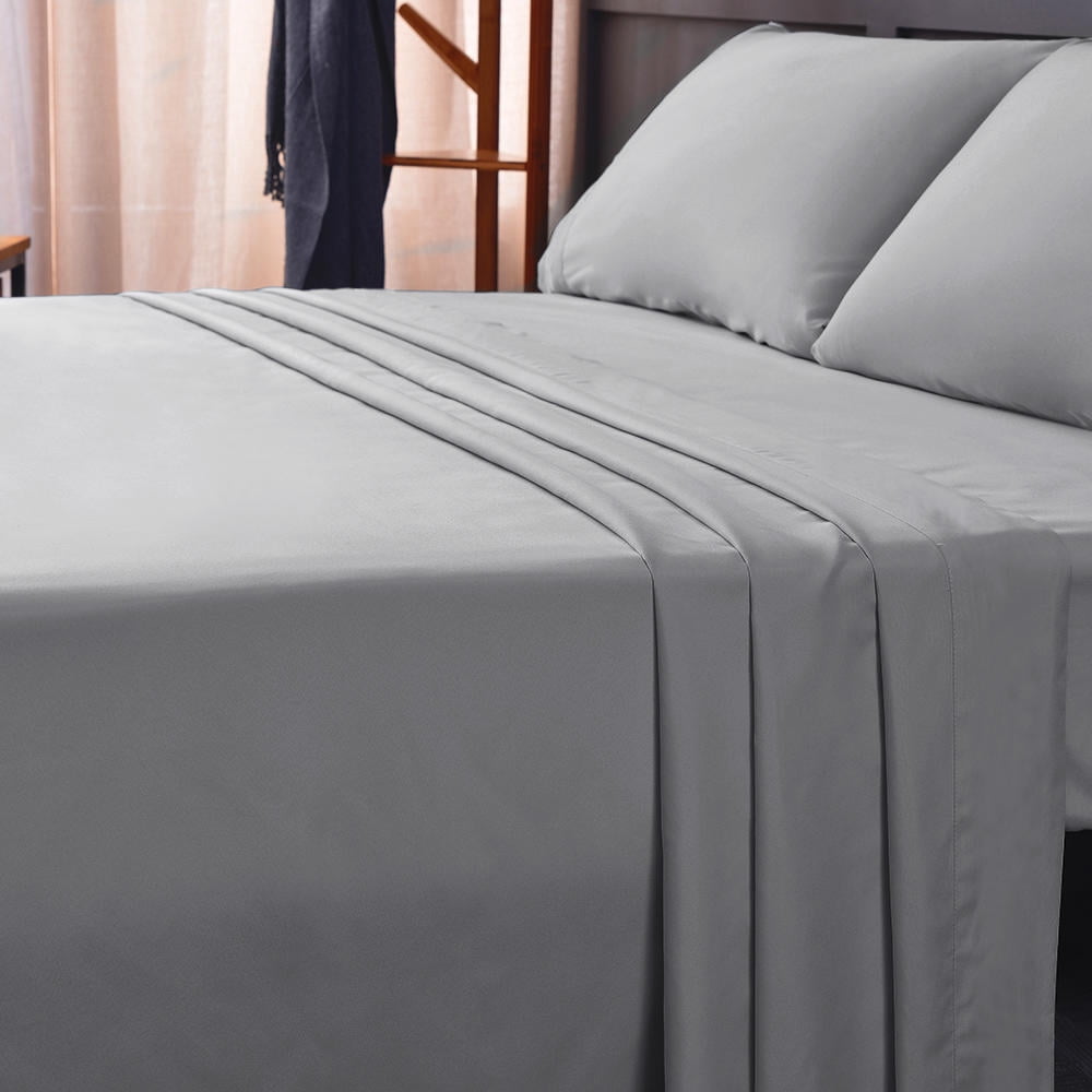 Livingbasics 4 Piece Bed Sheet Set 120gsm Microfiber Fitted Flat And 2 Pillowcases California King