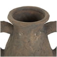 thumbnail image 4 of DecMode 14" Handmade Textured Dark Brown Ceramic Vase with Wide Rounded Handles, 4 of 10