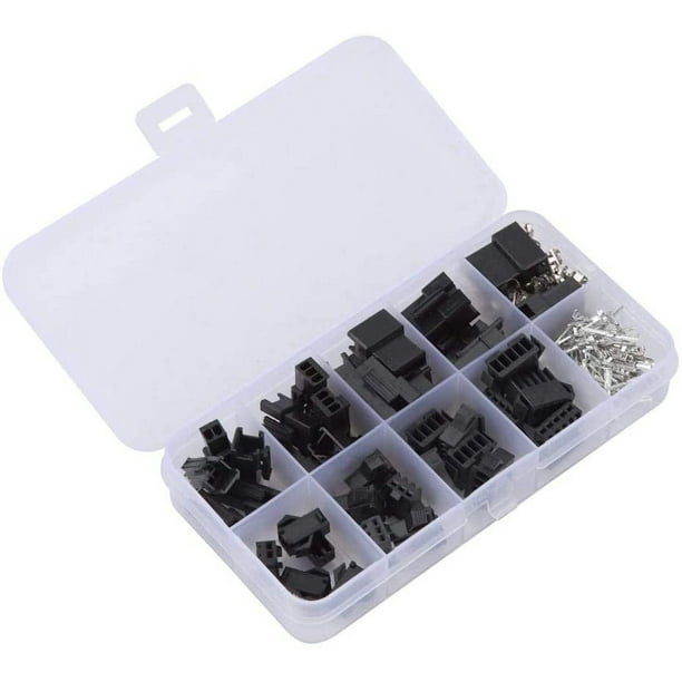 Kit de carcasa de conector de clavija de puente JST-2,54 mm, terminales de cable macho y hembra de 200 piezas, 2/3/4/5 pines