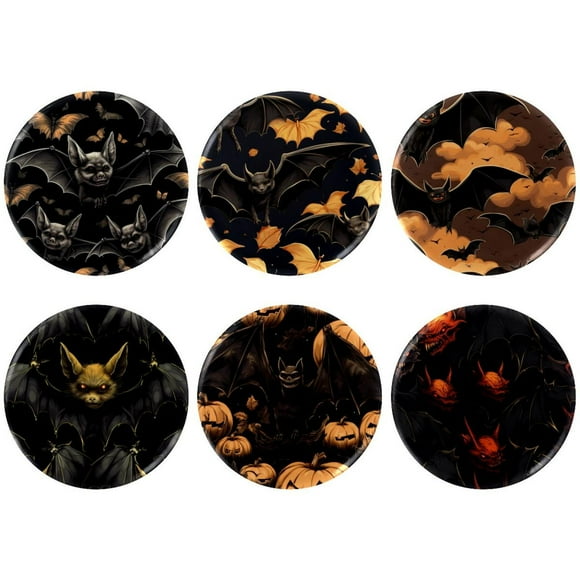 Halloween Bat Badges with Pins for Backpacks Parties Ties Hats Corporate Events Personalized Custom Photo Text Logo Button