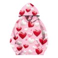 thumbnail image 6 of Valentine Hoodies For Kids Long Sleeve Heart Print Pullover Tops Casual Loose Sweatshirts With Pocket (9 Years, Pink-A), 6 of 6
