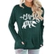 thumbnail image 2 of Camiseta de manga larga suave y cómoda para mujer para uso diario, fiestas y citas. Sudadera con cuello redondo y estampado de oso en color negro y verde, talla XL, 2 of 5