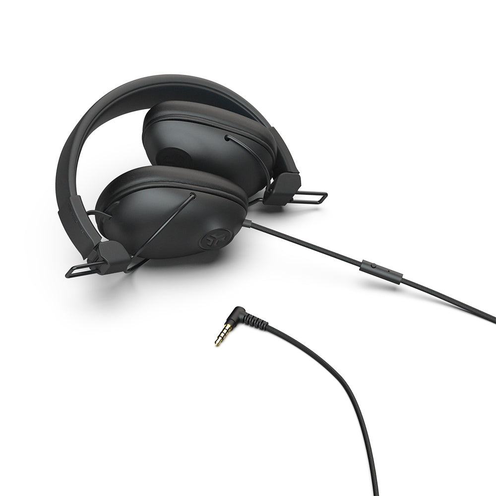 JLab Studio Pro Over-Ear Headphones, Wired Headphones, Tangle Free Cord, Ultra-Plush Faux Leather with Cloud Foam Cushions, 40mm Neodymium Drivers with C3 Sound, Black