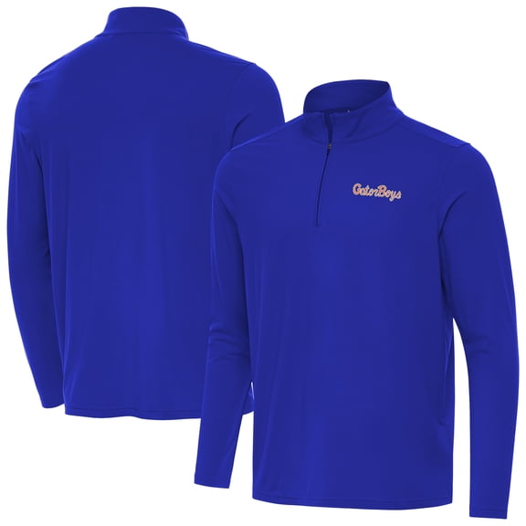 Men's Antigua  Royal Florida Gators GatorBoys Intent Quarter-Zip Pullover
