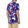 thumbnail image 3 of Lars Amadeus Men's Printed Button Down Short Sleeves Hawaiian Color Block Shirts, 3 of 6