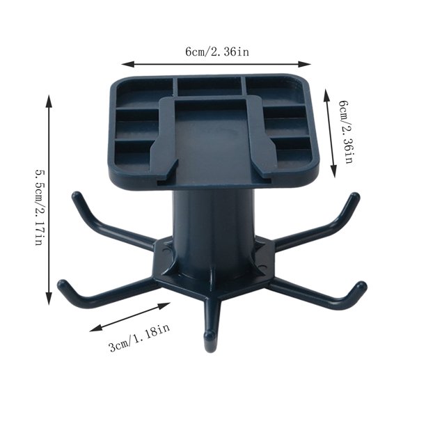 Moqsnm - 2 ganchos giratorios de 360 grados para techo de cocina, espátula, utensilios de cocina, gancho de almacenamiento, montaje en pared, gancho giratorio de 6 garras