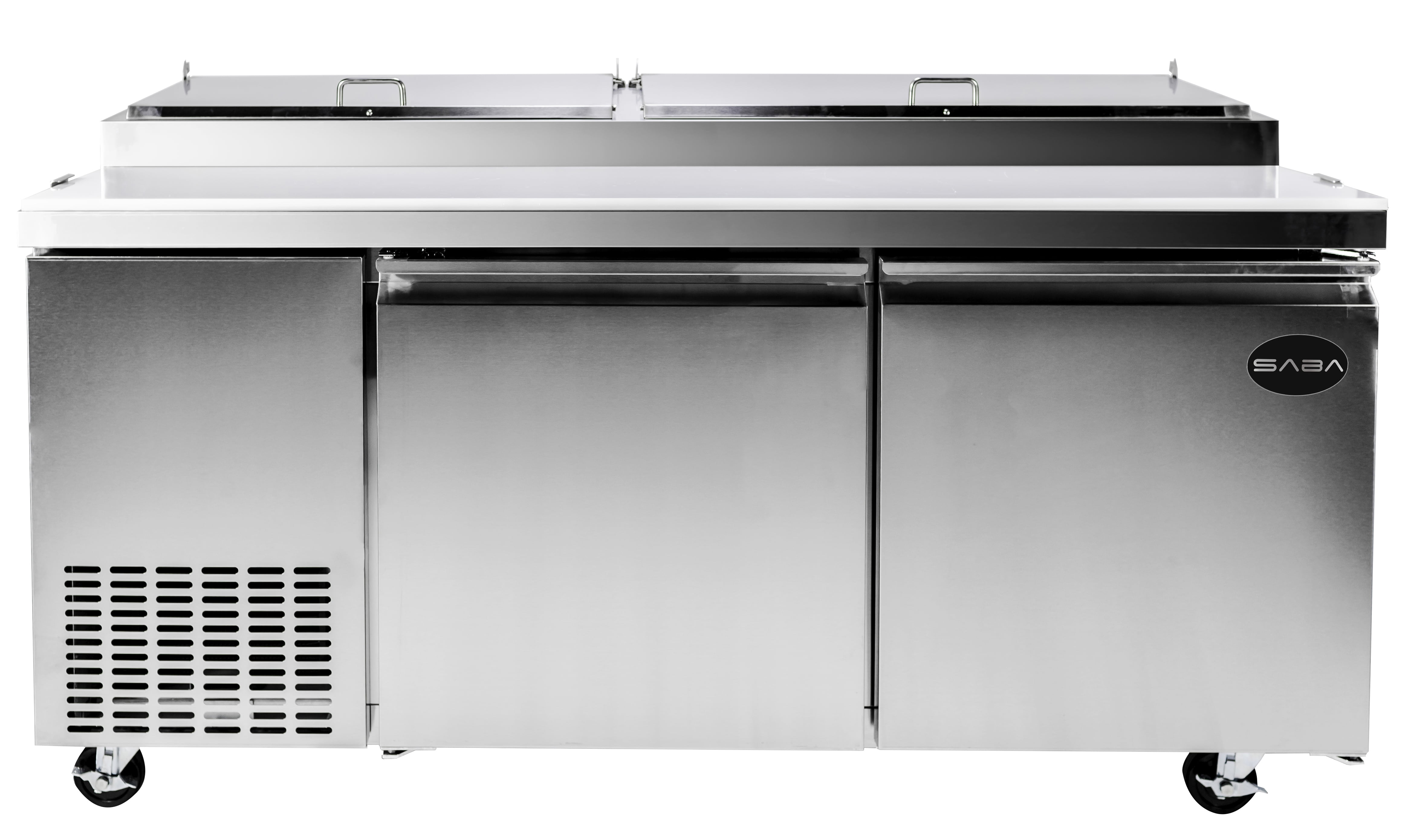 Heavy Duty Commercial 67" (2 Door) Pizza Prep Table Refrigerator
