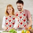 thumbnail image 3 of White Chicken Red Chicken Pattern Apron-Garden Aprons for Women with Pockets-Cotton Linen Waterproof Kitchen Cooking Gardening Aprons Adjustable for Kitchen,Cooking,BBQ and Salon 33x27 Inch, 3 of 7