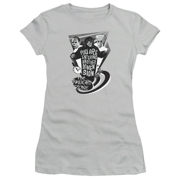 Twilight Zone Another Dimension Junior Women's Sheer T-Shirt Silver