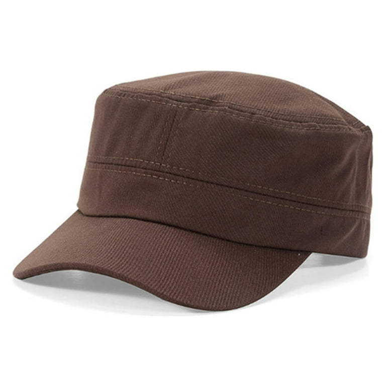 Waroomhouse Men Summer Hat Flat Top Solid Color Long Brim Breathable Decorative Sunscreen unisex Baseball Cadet Plain Cap Headwear, Adult Unisex, Size