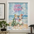 thumbnail image 4 of Coastal Christmas Semi Sheer Curtains Drapes for Living Room,Bedroom,French Doors Window 108 Inches Long,Beach Snowman Xmas Tree Shell Rustic Rod Pocket Chiffon Curtain Drapery Voile Draperies Panel, 4 of 6