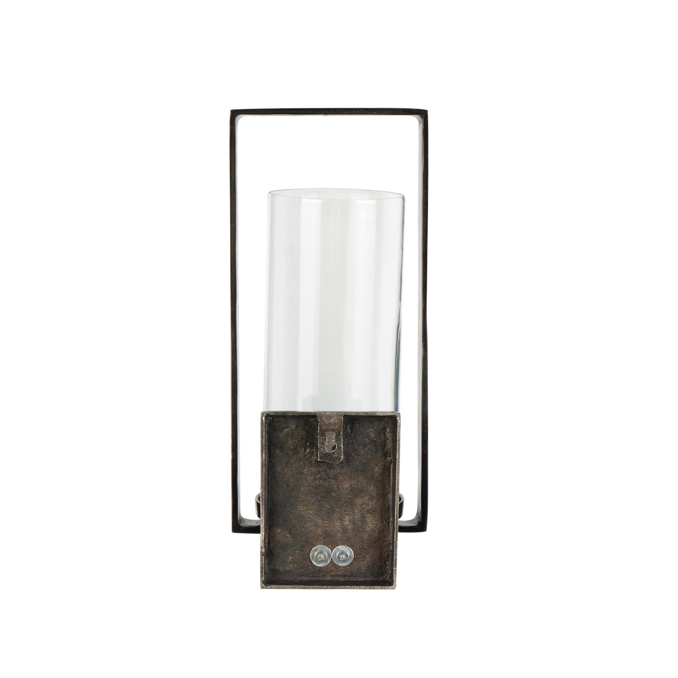 DecMode Black Metal Geometric Minimalistic Rectangular Wall Sconce