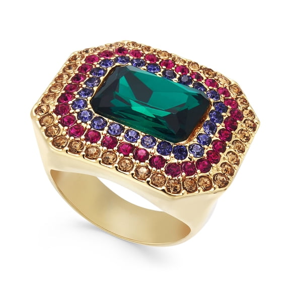 INC International Concepts Gold-Tone Stone Multi-Halo Statement Rings, 8