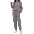 thumbnail image 4 of UVN Womens Fall Jogger Suit 2 Piece Set Long Sleeve Pullover Long Sweatpants with Pockets Ladies Sweatsuits Casual Lounge Set, 4 of 11