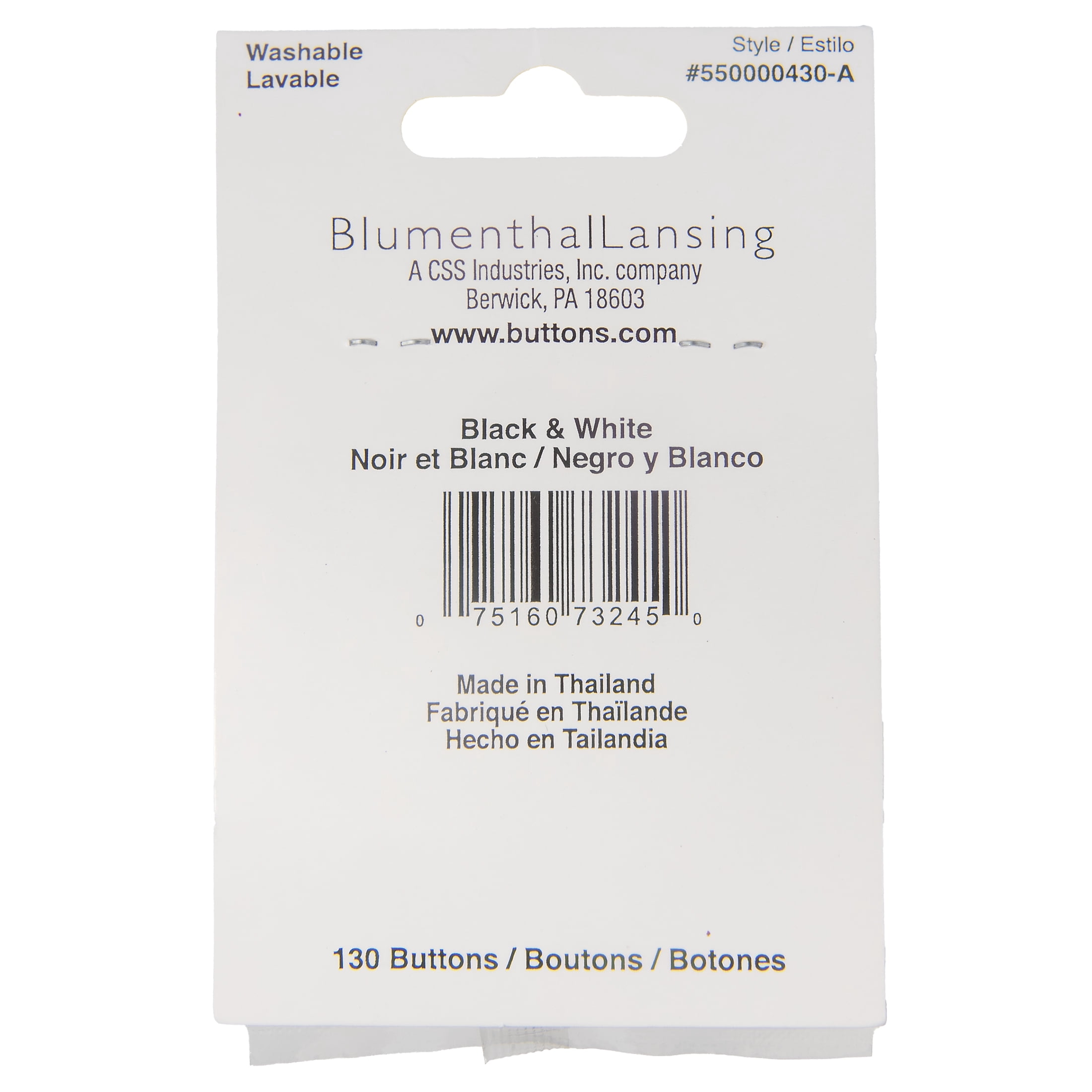 (2 pack) Favorite Findings Black and White Basic Round Sew Thru Buttons, 130 Count