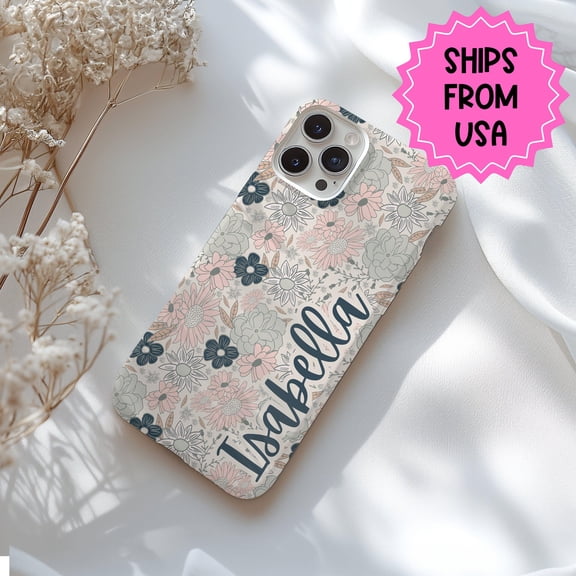 Personalized Name Boho Floral Tough Case for iPhone Samsung