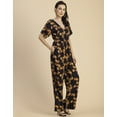 thumbnail image 3 of Moomaya Short Sleeve Full Leg Printed Rayon Jumpsuit - Women's Stylish Jumpsuit, 3 of 9