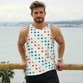 thumbnail image 6 of Zufioo Colorful Geometric Print Men's Vest, Sleeveless Quick-drying Muscle T-shirt, Suitable for Sports Fitness, Home Leisure Wear-X-Large, 6 of 7