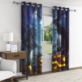 thumbnail image 3 of Aofoto Halloween Blackout Curtains for Bedroom, Dark Blue Ombre Curtains, Grommet Top Drapes,2 Panels, 52"W x 96"L, 3 of 5