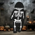 thumbnail image 4 of Vividxx Family Matching Pajamas Infant Boys Girls Halloween Parent Child Outfit White Skeleton Hooded Zipper Home Jumpsuit For Baby Fashion 12M, 4 of 6
