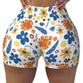 thumbnail image 2 of Haiem Flower No Front Seam Biker Shorts for Women Yoga Workout Gym Bike Shorts with Tummy Control Moisture-Wicking-Small, 2 of 9