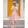 thumbnail image 3 of Arshiner Girl's Casual Dress Summer Scoop Neck Short Sleeve Flowy A-Line Dress, 3 of 7