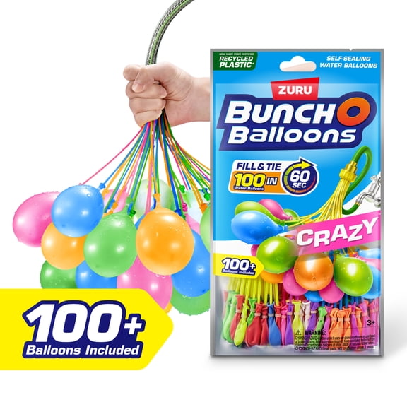 Bunch O Balloons Crazy 100 Rapid-Filling Self-Sealing Water Balloons (3 Pack) by ZURU