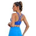 thumbnail image 3 of RUNNING GIRL Women’s Medium Support Sports Bra Crisscross Back, Removable Pads Wireless Yoga Bra, Breathable Workout Gym Top, 3 of 7