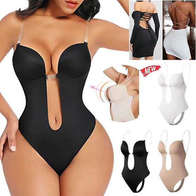 Body moldeador con escote en V profundo y sin tirantes para mujer