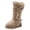 Khaki, variant on Rokment Women's Fuzzy Platform Mid Calf Snow Boots Fashion Casual Suede Buckles Calf Furry Winter Warm Chunky Dress Tall Boots in Cold Weather