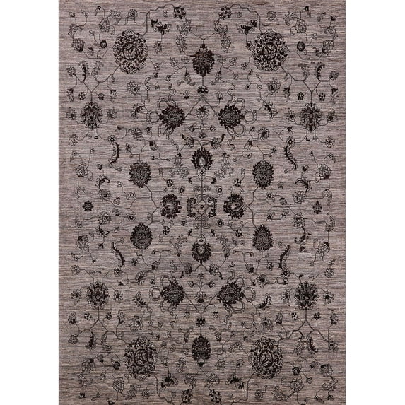 Ahgly Company Machine Washable Indoor Rectangle Industrial Modern Coffee Brown Area Rugs, 5' x 8'