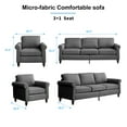 thumbnail image 2 of Puremind 2 Piece Sofa Set for Living Room, Include Sofa and Armchair, Living Room Furniture Sets, Dark Gray, 2 of 6