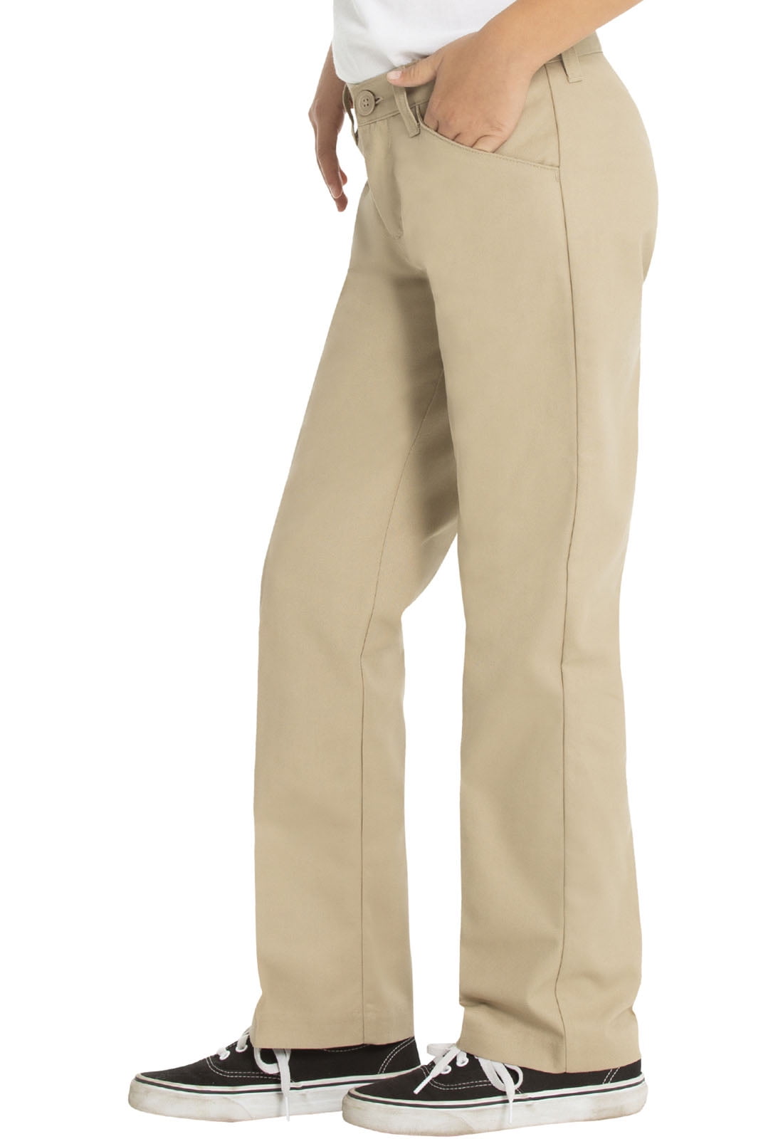 Juniors' Flat Front Low Rise School Uniform Pant