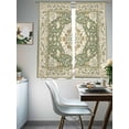thumbnail image 4 of Southwestern Sage Green Sheer Curtains 63 Inch Length 2 Panels Set, Tribal Antique Boho-Chic Heritage Voile Window Treatment Curtains Sheers Drapes for Bedroom/Living Room/Kitchen 52x"63"x2, 4 of 7