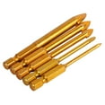 thumbnail image 2 of Ceramic & Glass Drill Bit Set, 5PCS, 1/4" Hex Shank, Titanium Coated for Power Tools, 2 of 8