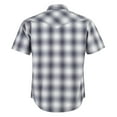 thumbnail image 2 of Coevals Club Men's Western Shirt Cowboy Plaid Country Pearl Snap Button Short Sleeve Two Pockets Work Shirts 30 White Gray Large, 2 of 7