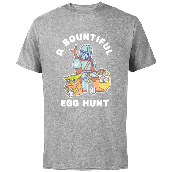 Star Wars The Mandalorian & Grogu Bountiful Easter Egg Hunt - Short Sleeve Cotton T-Shirt for Adults - Customized-Athletic Heather