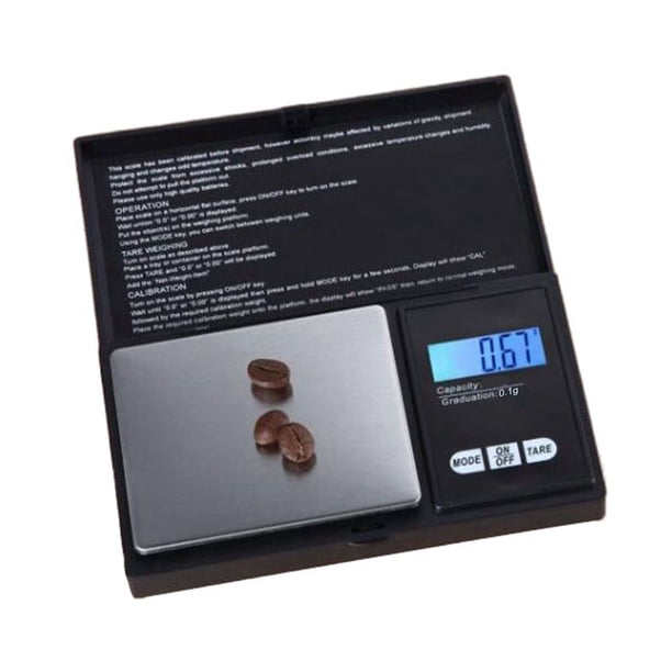 Báscula de cocina con capacidad de 500 g y precisión de 0,1 g, herramienta de medición con pantalla digital para alimentos y té
