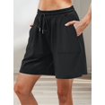 thumbnail image 5 of Women Sweat Shorts Casual Summer Loose Athletic Short Drawstring Waist Lounge Running Shorts with Pockets Black S, 5 of 7