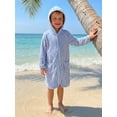 thumbnail image 5 of BemeyourBBs Kids Toddler Baby Girl Boy Terry Swim Cover Up Summer Beach Towel Swimsuit Coverups Baby Poncho For Kids Zip Up Long Sleeve Striped Hooded Bathing Suit Cover Up One Piece Swimsuits, 5 of 9